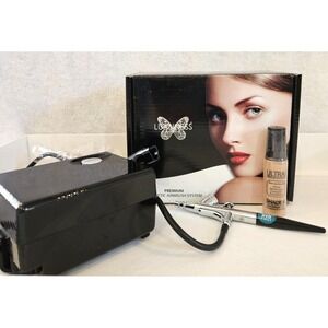 Luminess Airbrush Starter Kit + 4 .5oz Foundations, 14 .25oz Asst Finishers NIB